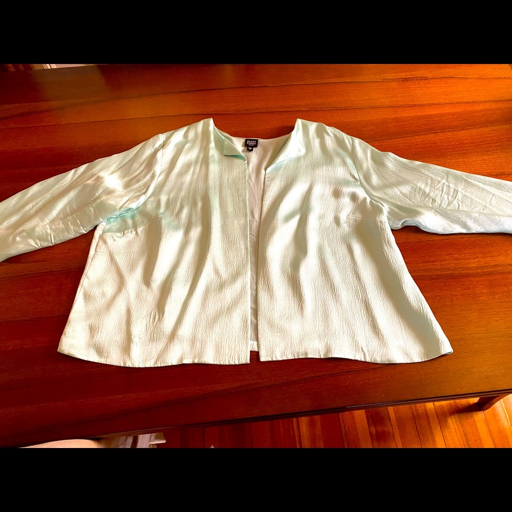 Eileen Fisher 3X hammered silk open jacket